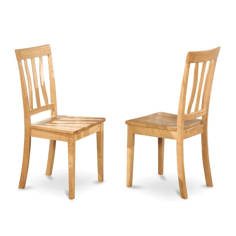HomeStock 3-Piece Round Natural Oak Finish Solid Wood Top Dining Table with 2 Chairs
