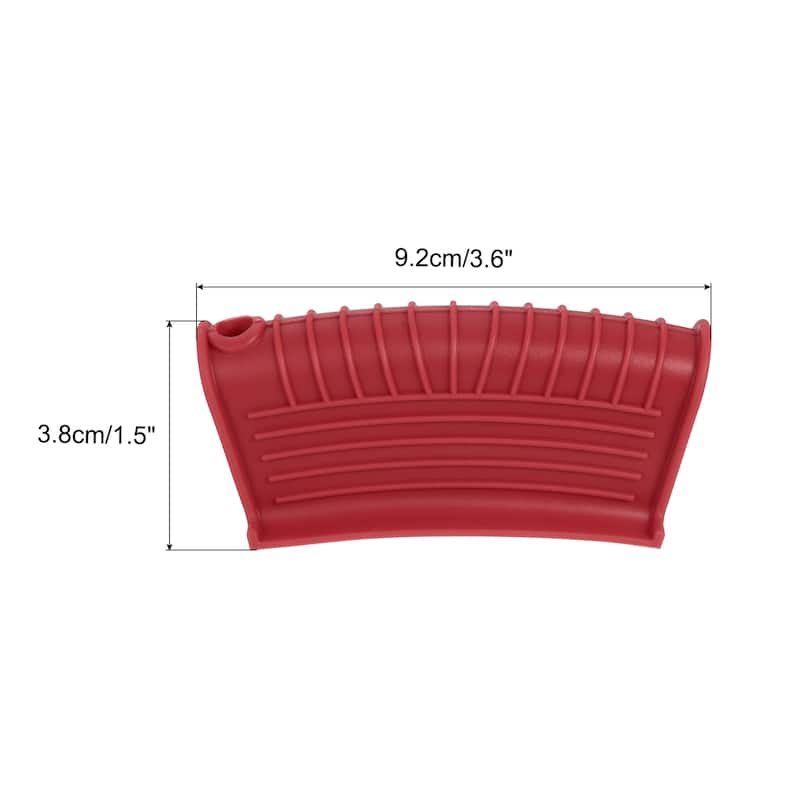 Silicone Assist Hot Pan Handle Holder Skillet Handle Cover Pot Holder - Red - 8pcs