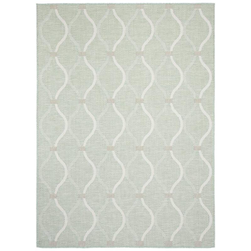 ECARPETGALLERY Veranda Abstract Indoor/ Outdoor Rug - 5'3 x 7'3 - Mint