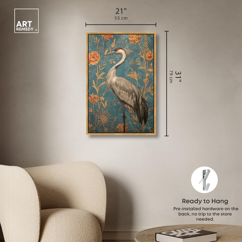 Graceful Grus Gaze Canvas by Art Remedy