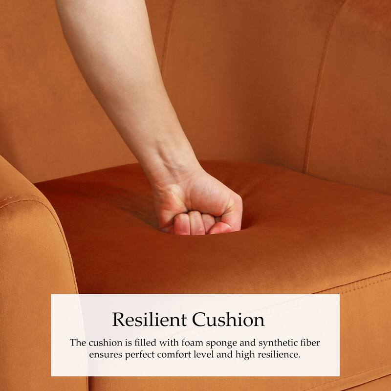 Set of 2 Velvet Swivel Accent Chairs Barrel Chairs with Plush Cushion