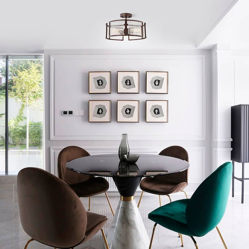 3-light Semi-Flush Mount