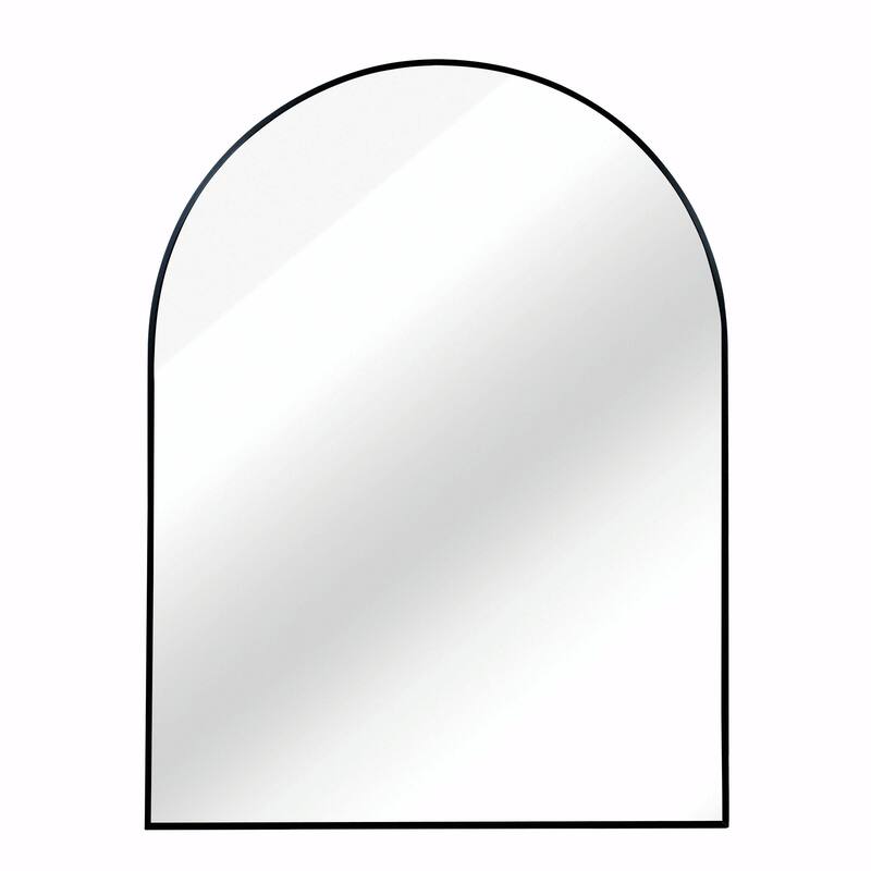 30x40 Inch Metal Framed Arched Bathroom Mirror for Wall