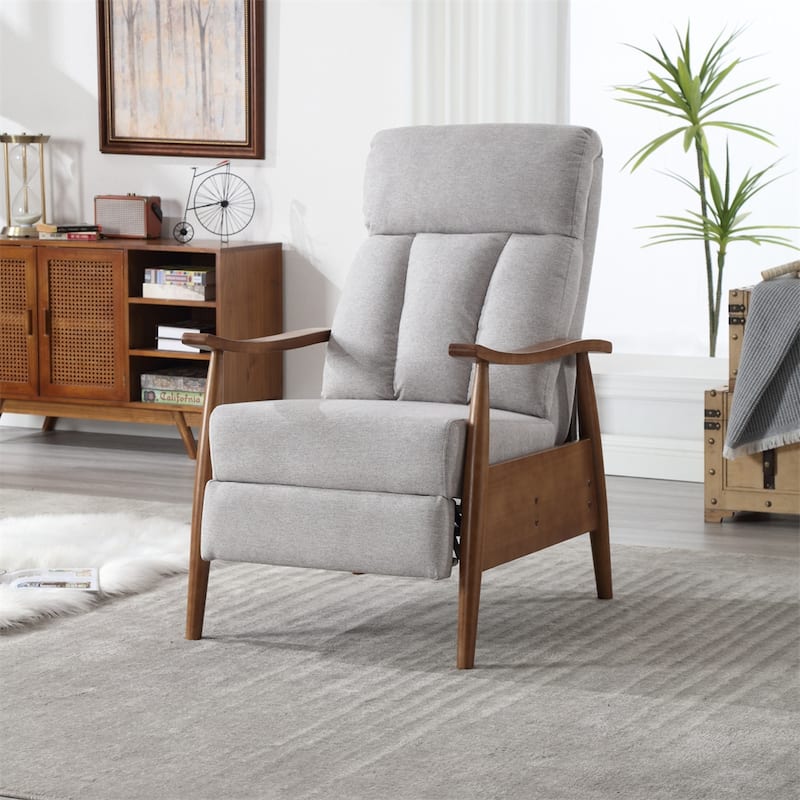 Modern Wood Frame Accent Chair Lounge Chair for Living Room - Light Grey