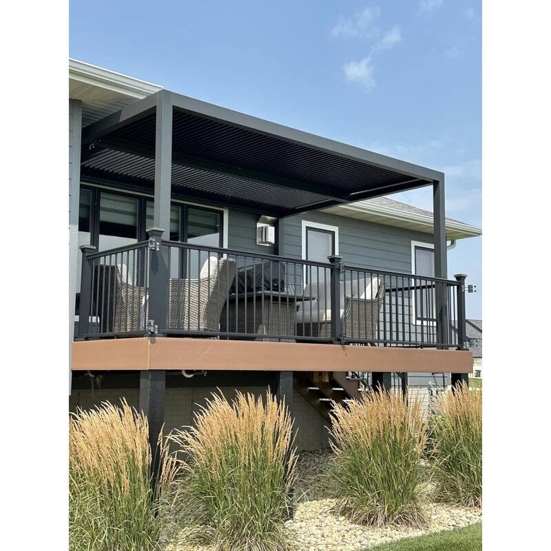PURPLE LEAF Louvered Pergola Outdoor Aluminum Pergola with Adjustable Roof for Patio Hardtop Gazebo