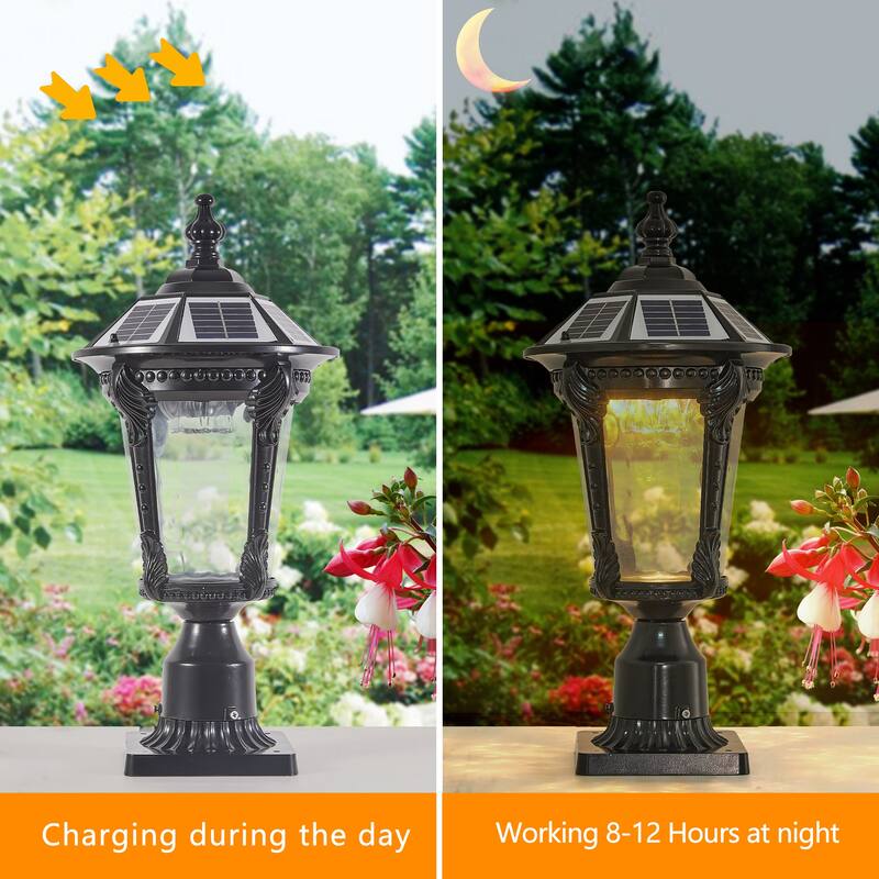 Retro Solar Lights With Dimmable LED 1 pack - Black