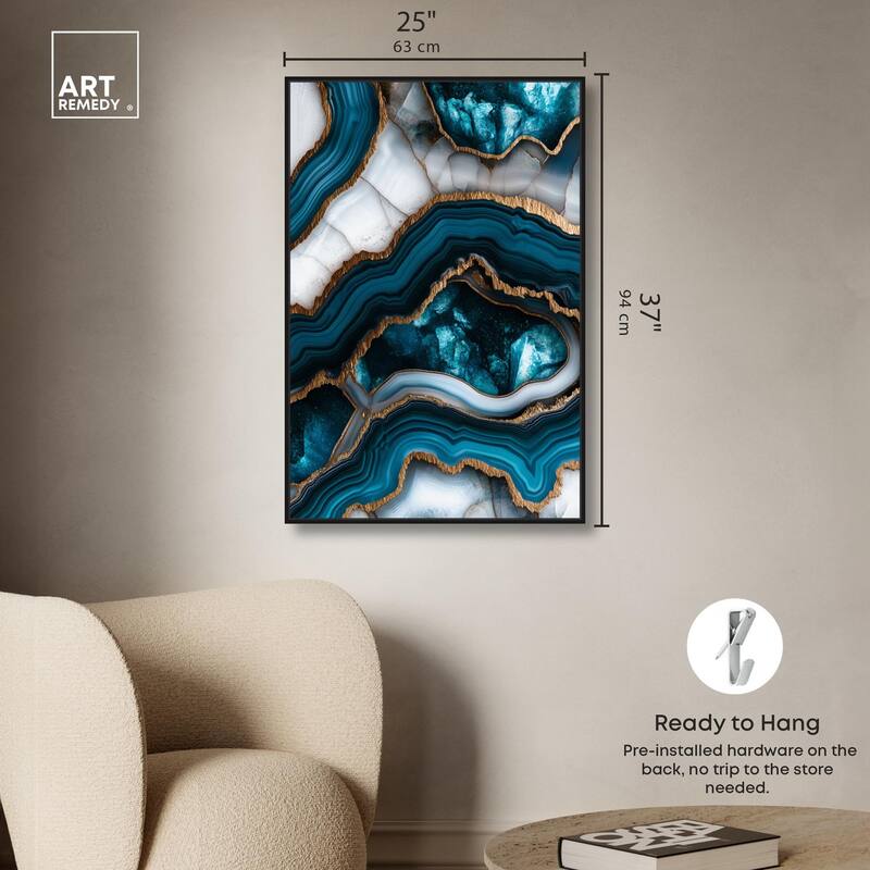 Teal Tectonic III Canvas by Art Remedy