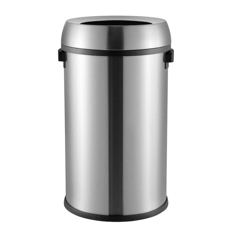 happimess Chuck Kitchen/Office 17.2-Gallon Open-Top Trash Can, Chrome