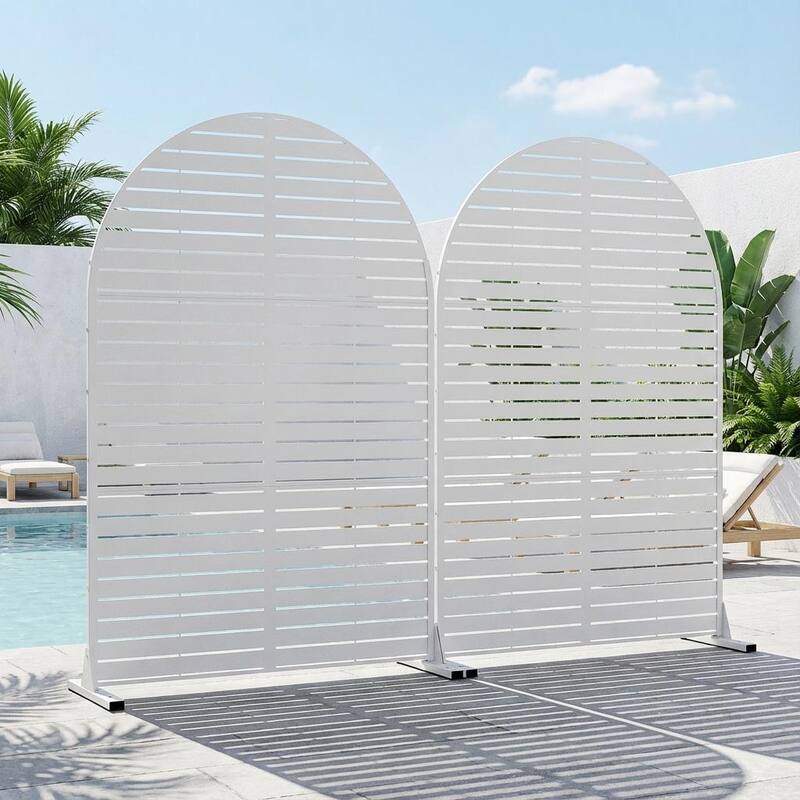 Dovelina 6ft.Outdoor Freestanding Metal Privacy Screen Decorative Garden Fence - 72"x47"