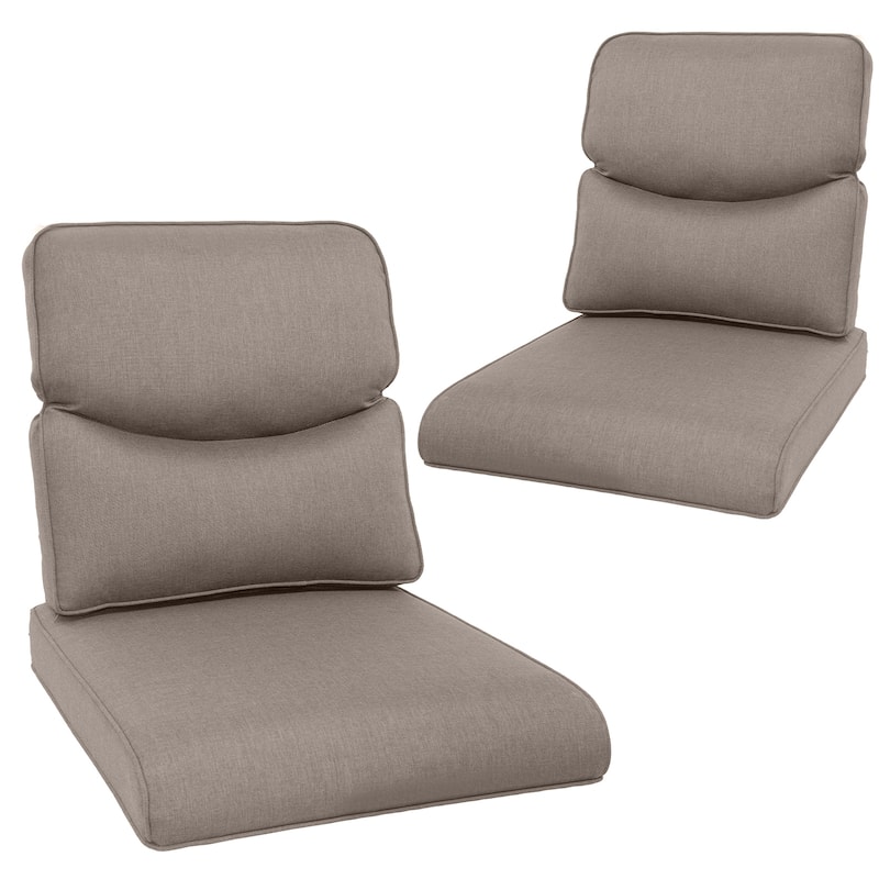 Outdoor Deep Seat Cushion 22 x 25 inch - Grey - 2 Pairs Smile Cushion