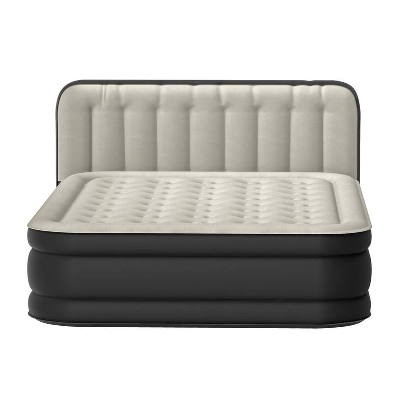 Moasis Queen Air Mattress with Inflatable Headboard
