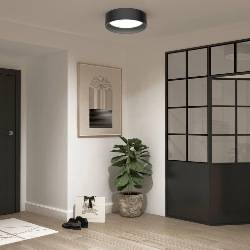 Artika Alton LED Integrated Flushmount 3CCT, Black