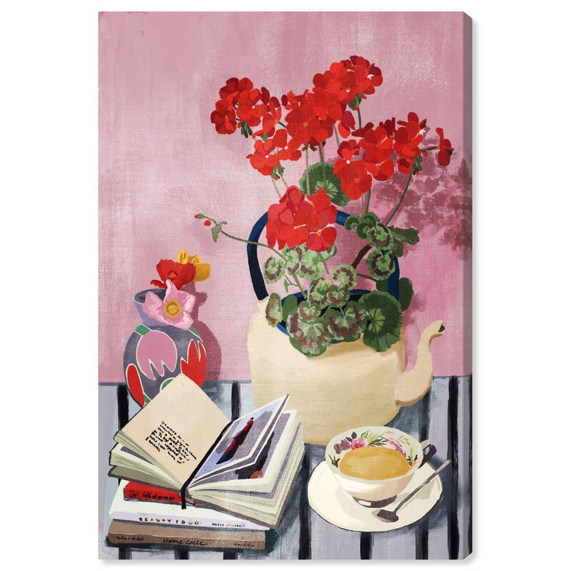Wynwood Studio Canvas Floral and Botanical Geraniums Red and Traditional Wall Art Canvas Print