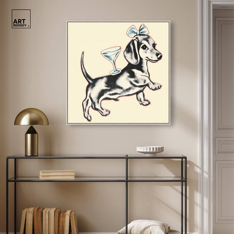Martini Pup II Canvas by Art Remedy