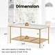 preview thumbnail 3 of 8, Costway 2-Tier Coffee Table with Shelf with Tempered Glass Top & Metal - See Details