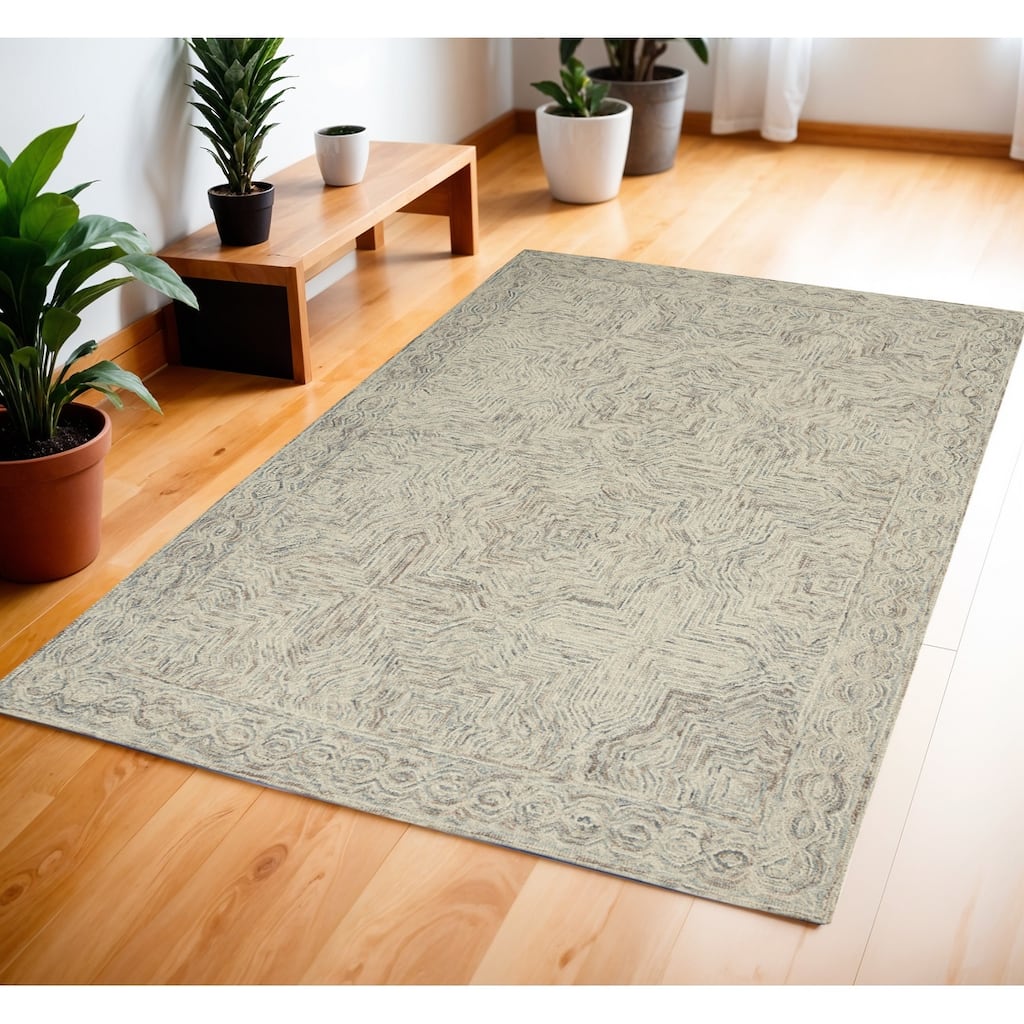 Power Loomed Geometric Modern Soft Area Rug - 87' X '63' X '0.5
