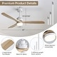 preview thumbnail 145 of 199, 42“/52"/60"/48" Noiseless Walnut Wood Ceiling Fan with Remote Control, Integrated Light Optional