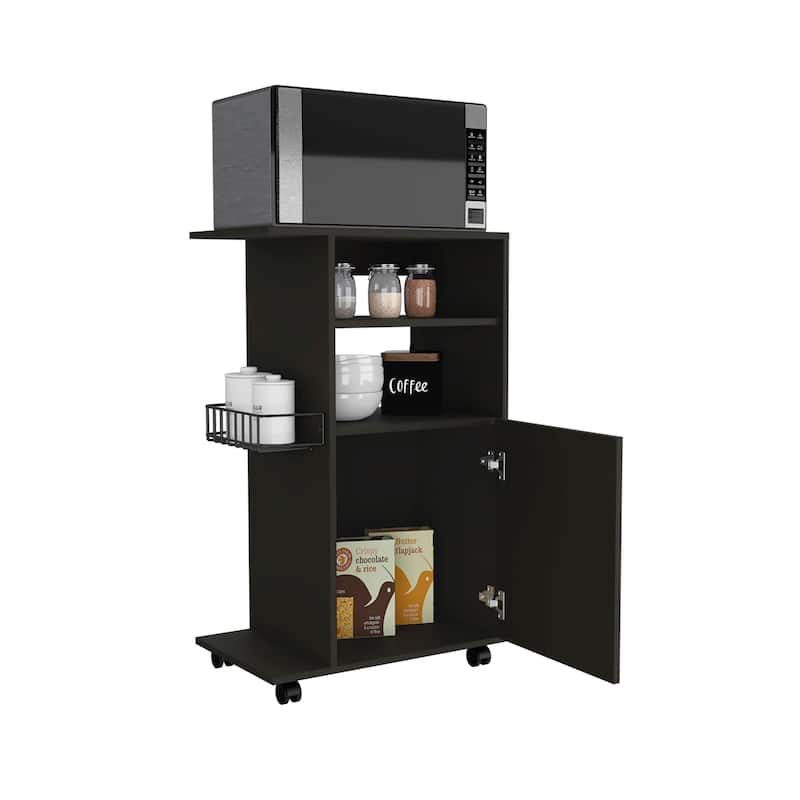 Kitchen Cart Kryot, Single Door Cabinet, Four Casters