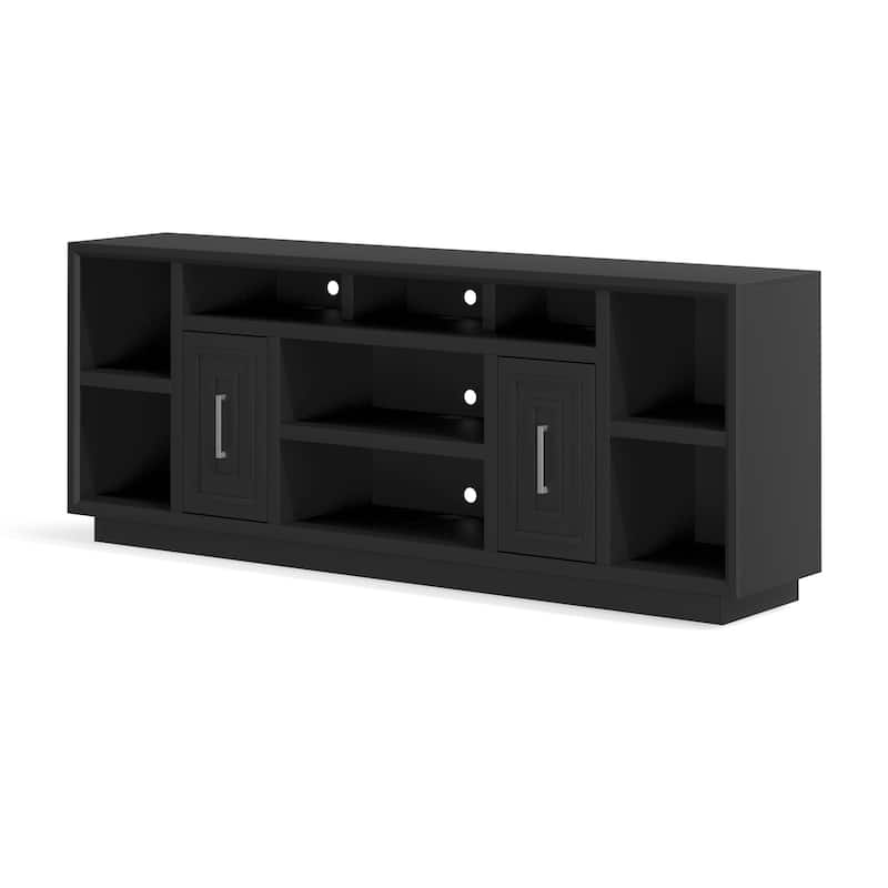 Bridgevine Home Sunset 83 inch TV Console for TVs up to 95 inches, No Assembly Required, Black Finish