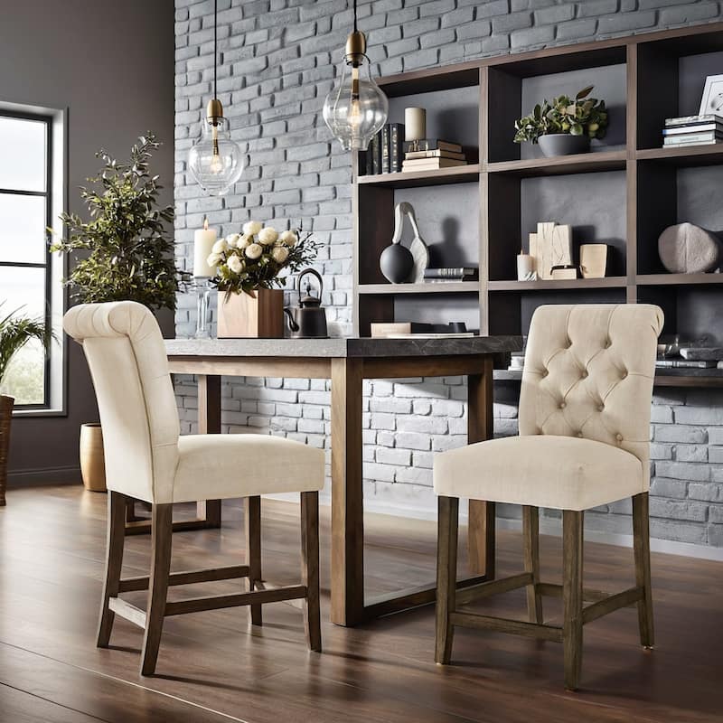 Krakova Tufted Rolled Back Stools (Set of 2)