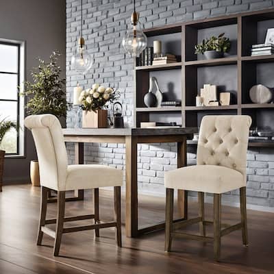 Krakova Tufted Rolled Back Stools (Set of 2)