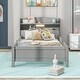 preview thumbnail 2 of 10, Traditional Modern Style Twin Size Wood Platform Bed with Guardrail,Storage Headboard with Built-in LED Light