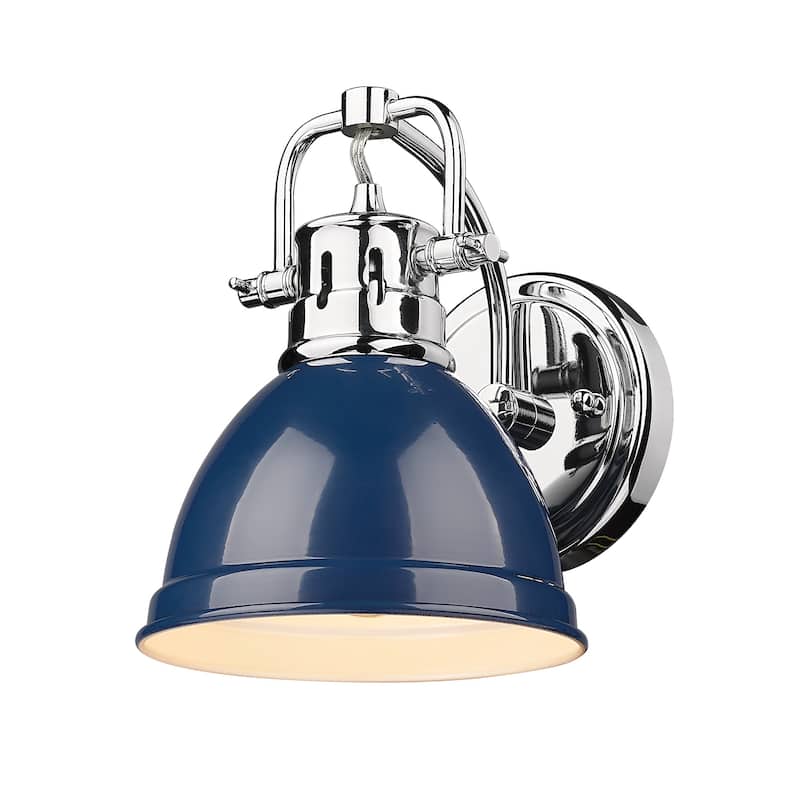 Duncan 1-light Bath Vanity - Chrome with Navy Blue