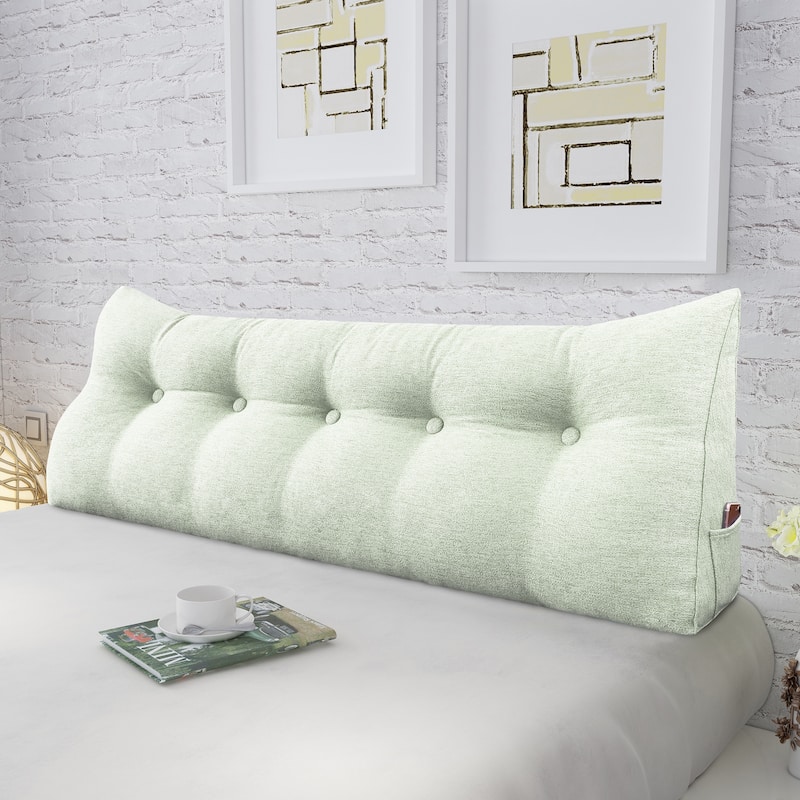 WOWMAX Bed Wedge Pillow Bolster Large Backrest Support Off White Full Size