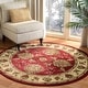 preview thumbnail 16 of 133, SAFAVIEH Lyndhurst Hermanda Traditional Oriental Rug 5'3" Round - Red/Ivory - Round