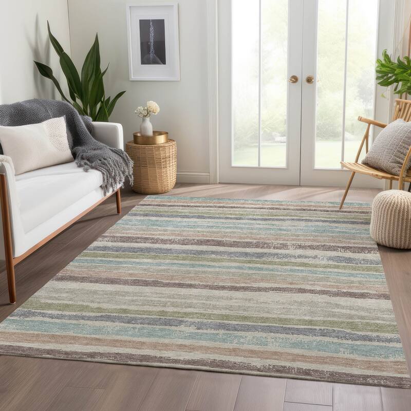 Premium Washable Super Soft Stripe Mayfield Rug
