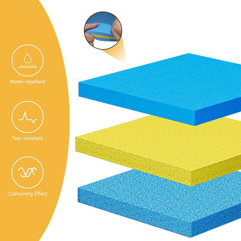 Moasis 9' X 6' Inflatable Rafts Water Mat - Floating Island Lily Pad XPE Foam Construction - 108"L x 70"W x 1.47"H