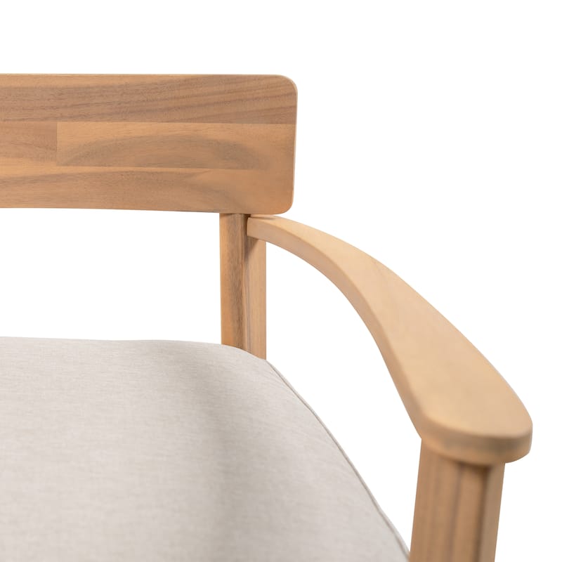 Christopher Knight Home - Mitchell Acacia Wood Club Chair with Seat Cushion