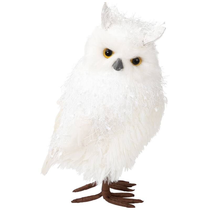 Standing Snow Owl Christmas Figure - 12.25" - White