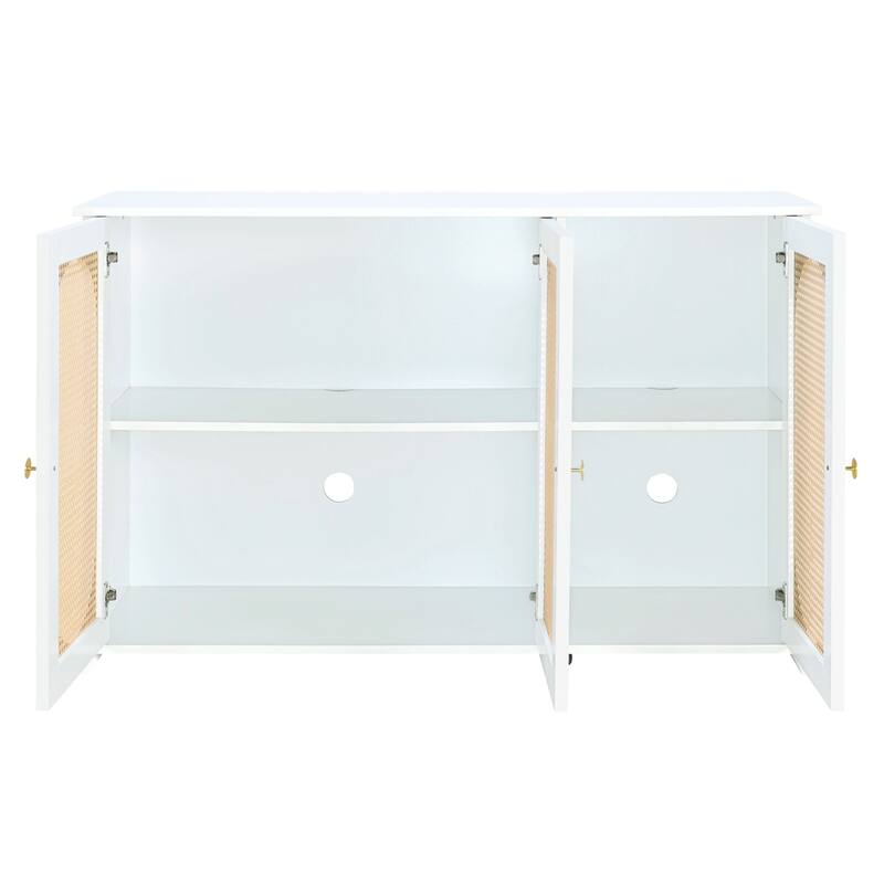 Oval Rattan Doors Sideboard with Adjustable Shelves