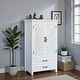preview thumbnail 5 of 5, 27'' White Tall Storage Cabinet with Doors and Drawers, Rustic Wood Accent Pantry Sideboard Tower for Home Organization
