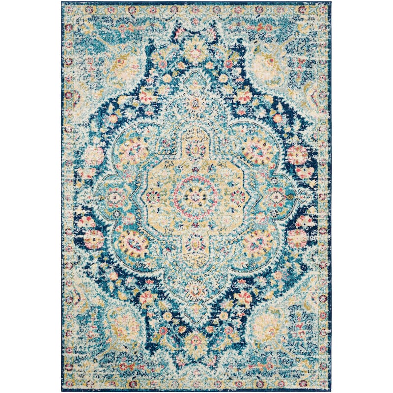 Livabliss Hal Vintage Boho Traditional Pink Medallion Area Rug