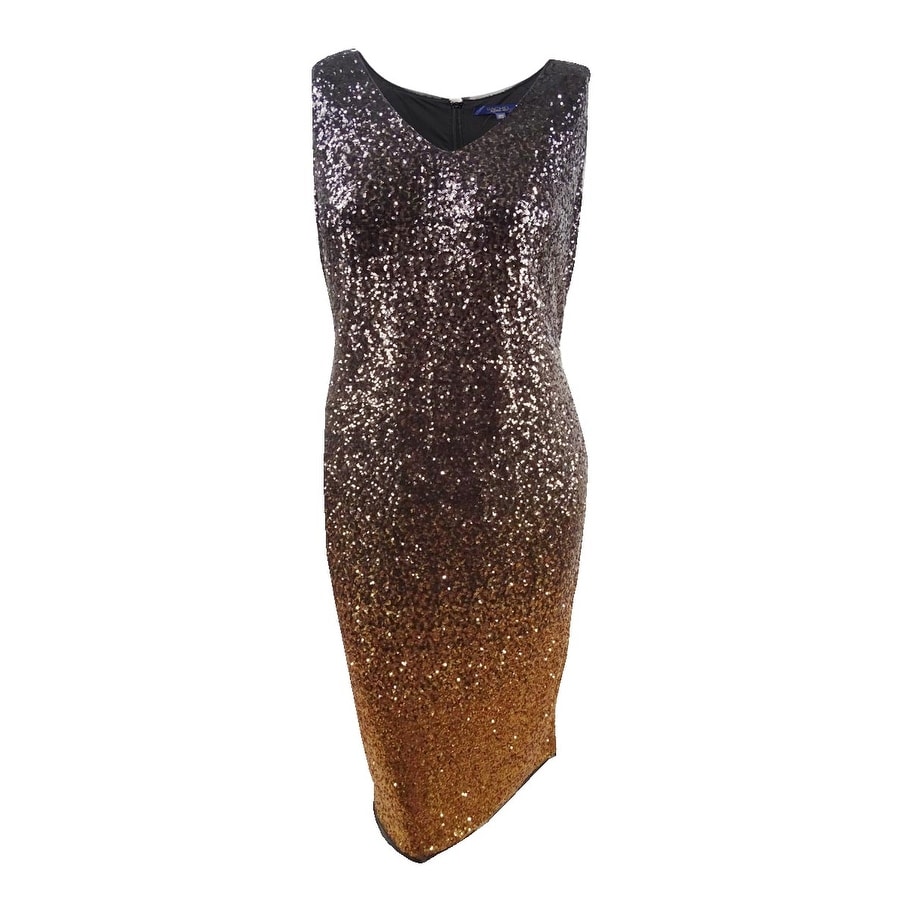 Blue Brown Multi Ombre Rachel Roy Sheath Dress Size 10