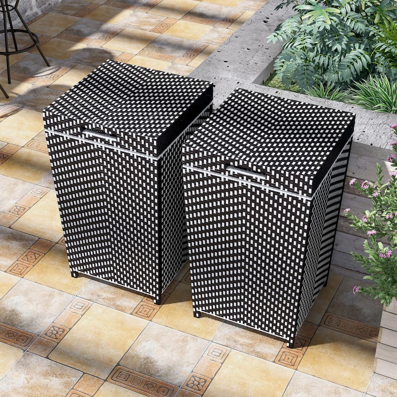 Courtnie Contemporary Wicker Trash Can by Furniture of America (Set of 2)