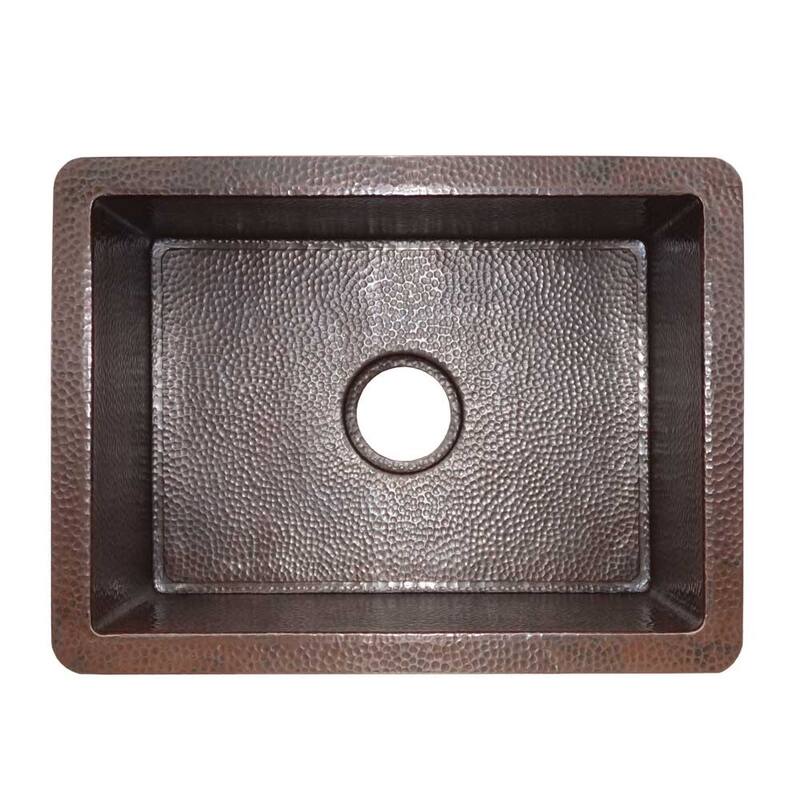 Native Trails Cocina 21-1/2" Single Basin 16 Gauge Hammered Copper