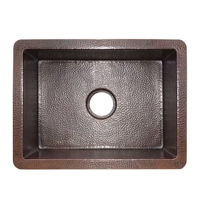Native Trails Cocina 21-1/2" Single Basin 16 Gauge Hammered Copper