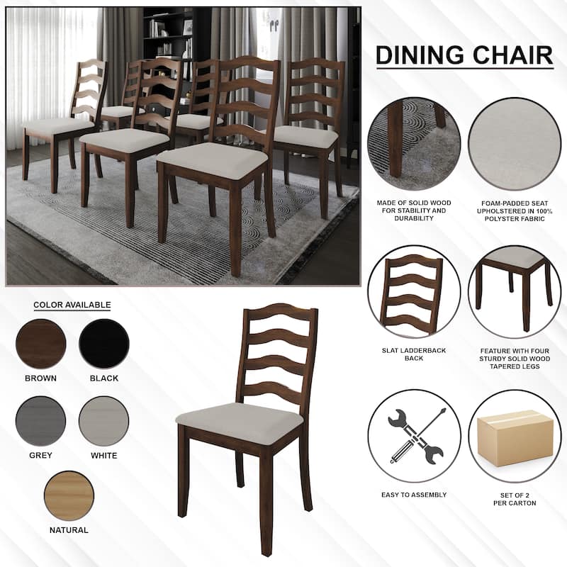 CraftPorch Sophistique Wooden Dining Chairs (Set of 2) - N/A
