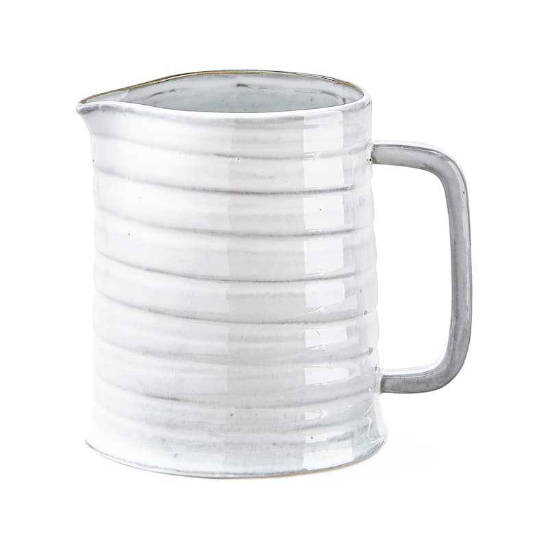 Farmhouse Milk Reactive Glazed Stoneware Water Beverage Pitcher, 40 oz.