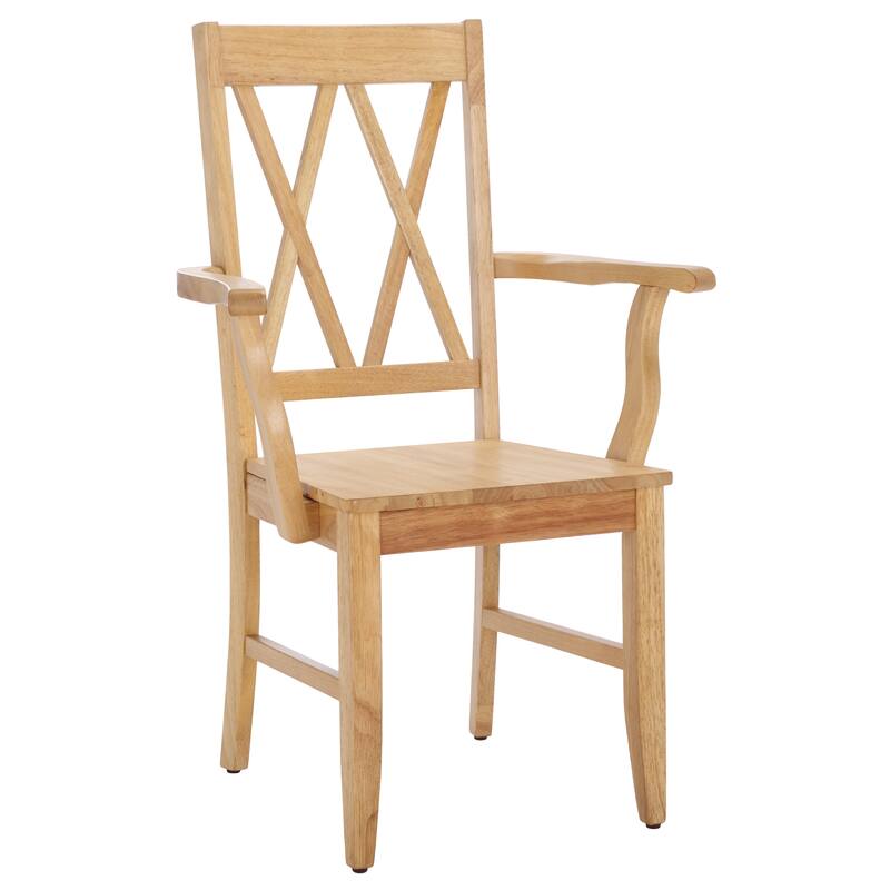 SAFAVIEH HOME Yelena Double X-Back Arm Chair - 18"W x 22"D x 39"H