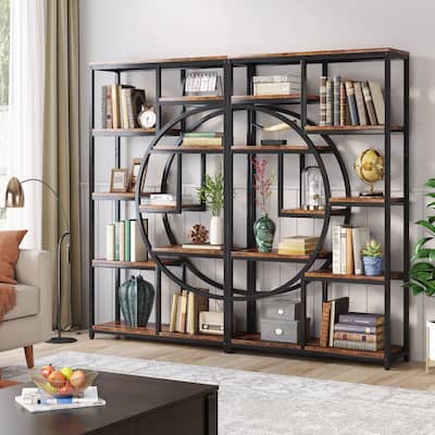 Bookshelf 5 Shelf Bookcase, Industrial Etagere Bookcase with 8-Open Storage Shelf