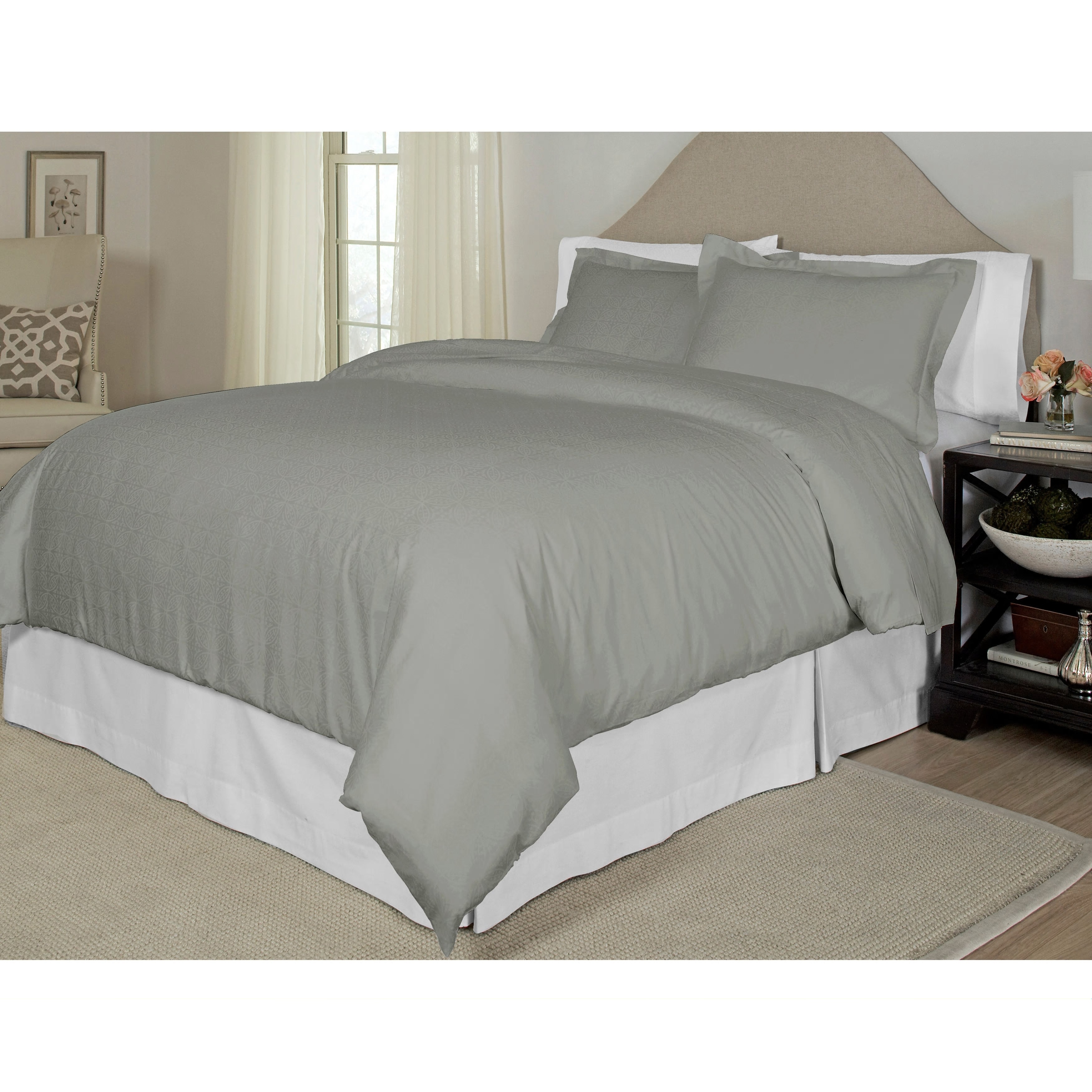 как выглядит Pointehaven Tone-on-tone Printed 3-piece Duvet Set фото