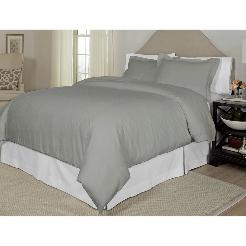 Pointehaven Tone-on-tone Printed 3-piece Duvet Set