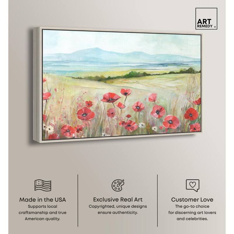 The Poppy Field Canvas by Art Remedy