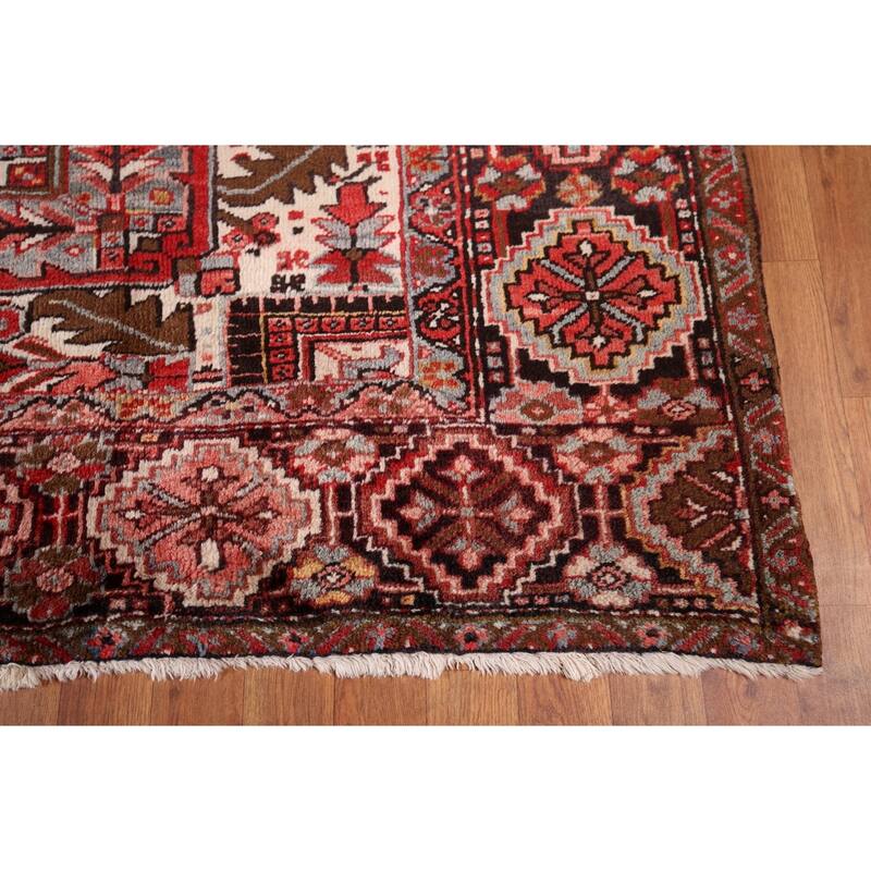 Blue Heriz Vintage Persian Area Rug Handmade Wool Carpet - 9'3" x 12'10"