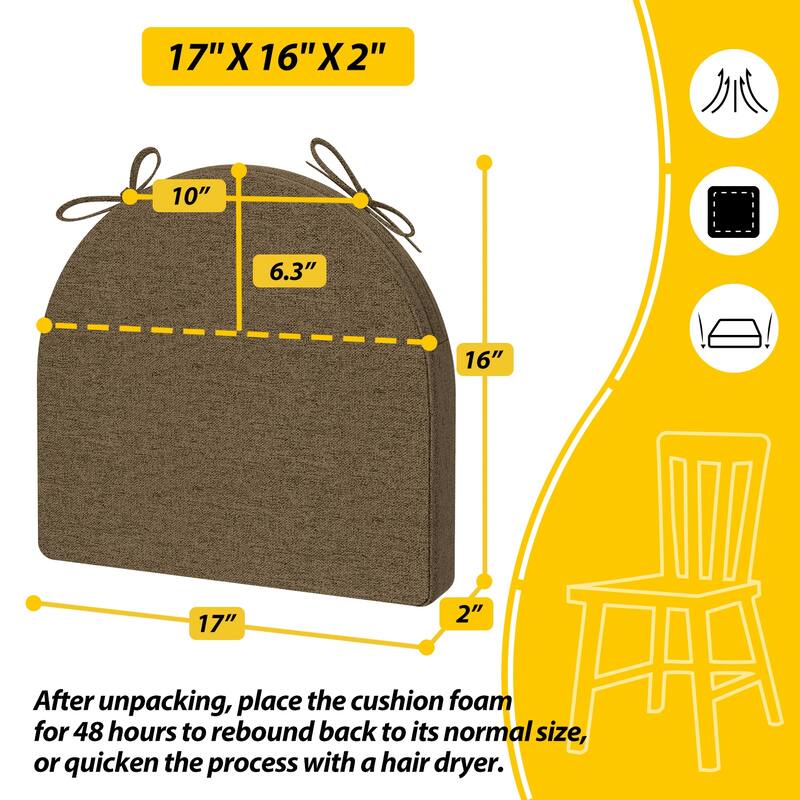AAAAAcessories 17 in. X 16 in.Indoor Strap Non-slip Chair Cushion for Multi-scenario Setups (2 Pack) - N/A