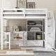preview thumbnail 74 of 80, Multifunctional Wood Twin Size Loft Bed with L-Shaped Desk and Storage Staircase, Loft Bed Frame with Cabinet and Drawers